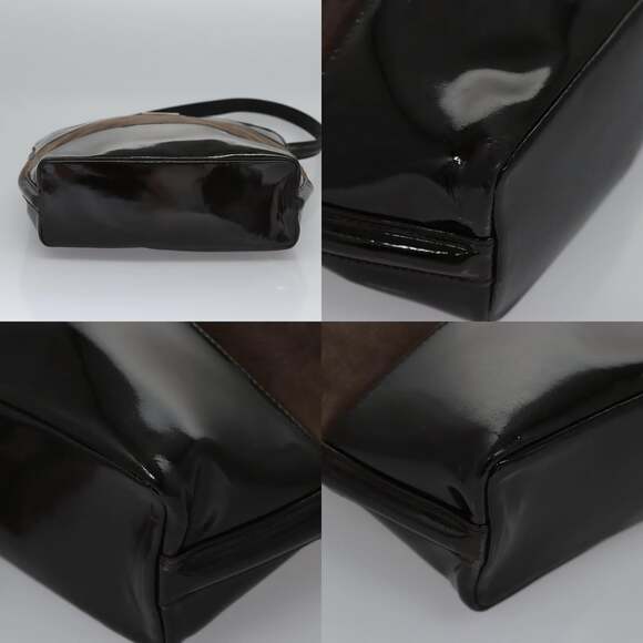 GUCCI Shoulder Bag Suede Leather Brown Dark Silver 000 1013 000 1013 - Picture 10 of 13